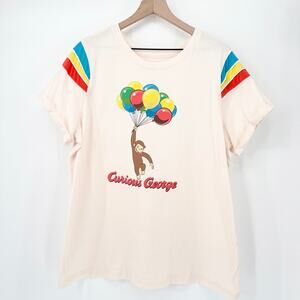 Curious George Graphic Tee Rainbow Women's Plus Size 3X Retro Nostalgia Classic